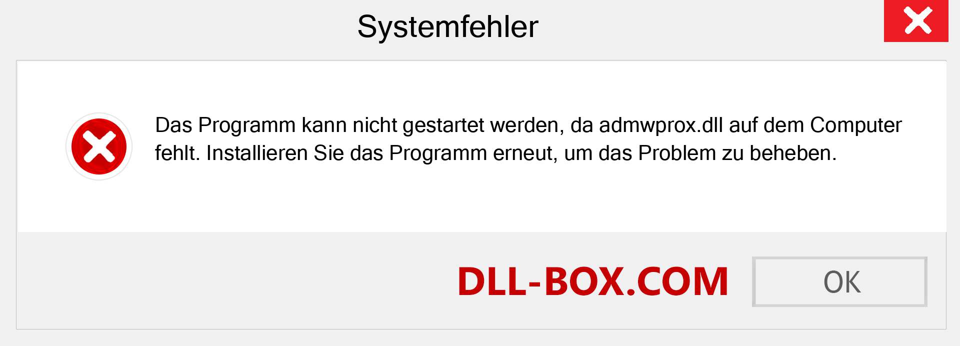 admwprox.dll-Datei fehlt?. Download für Windows 7, 8, 10 - Fix admwprox dll Missing Error unter Windows, Fotos, Bildern