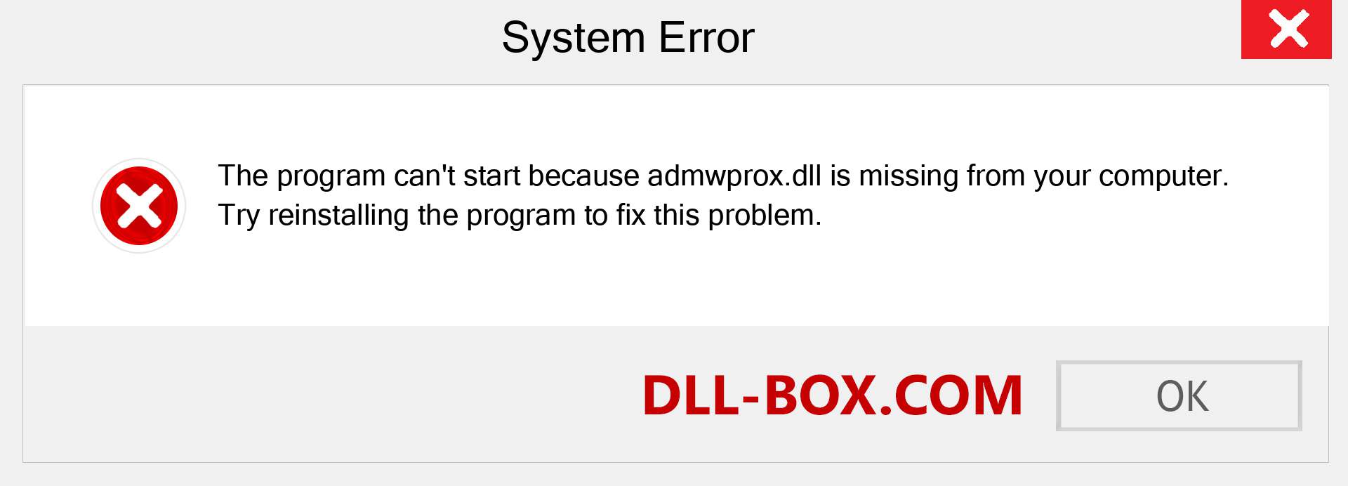  admwprox.dll file is missing?. Download for Windows 7, 8, 10 - Fix  admwprox dll Missing Error on Windows, photos, images