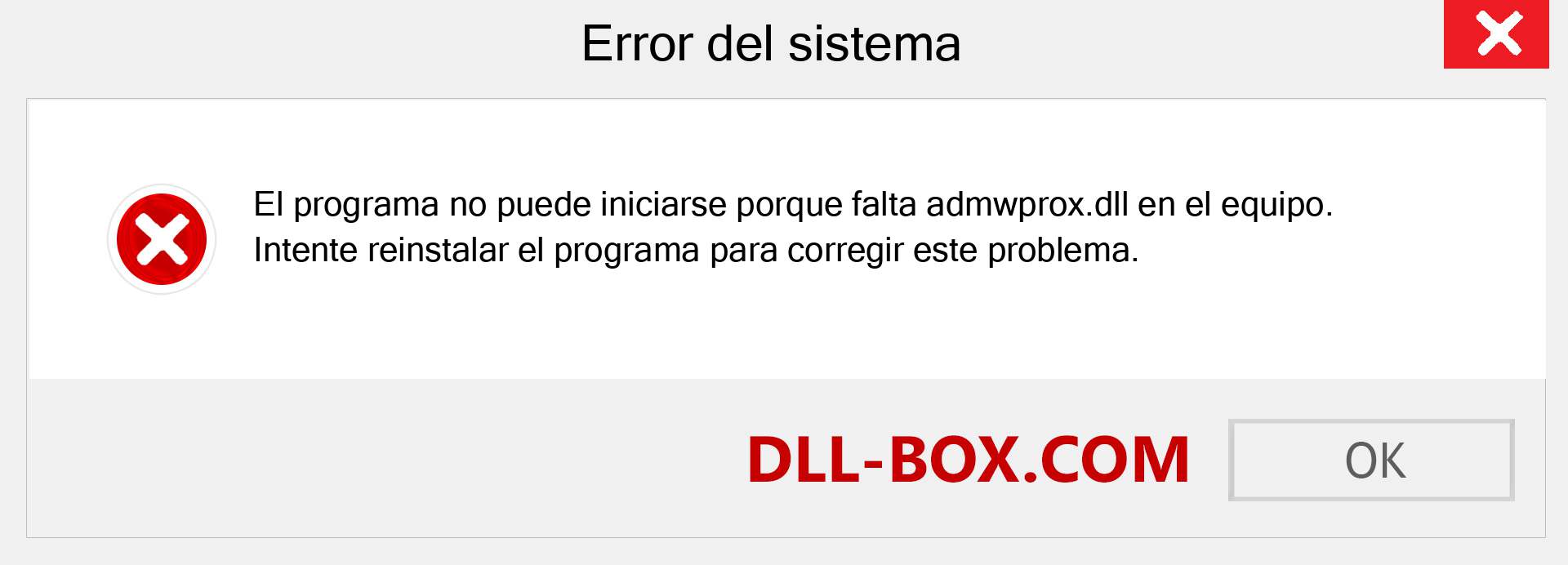 ¿Falta el archivo admwprox.dll ?. Descargar para Windows 7, 8, 10 - Corregir admwprox dll Missing Error en Windows, fotos, imágenes